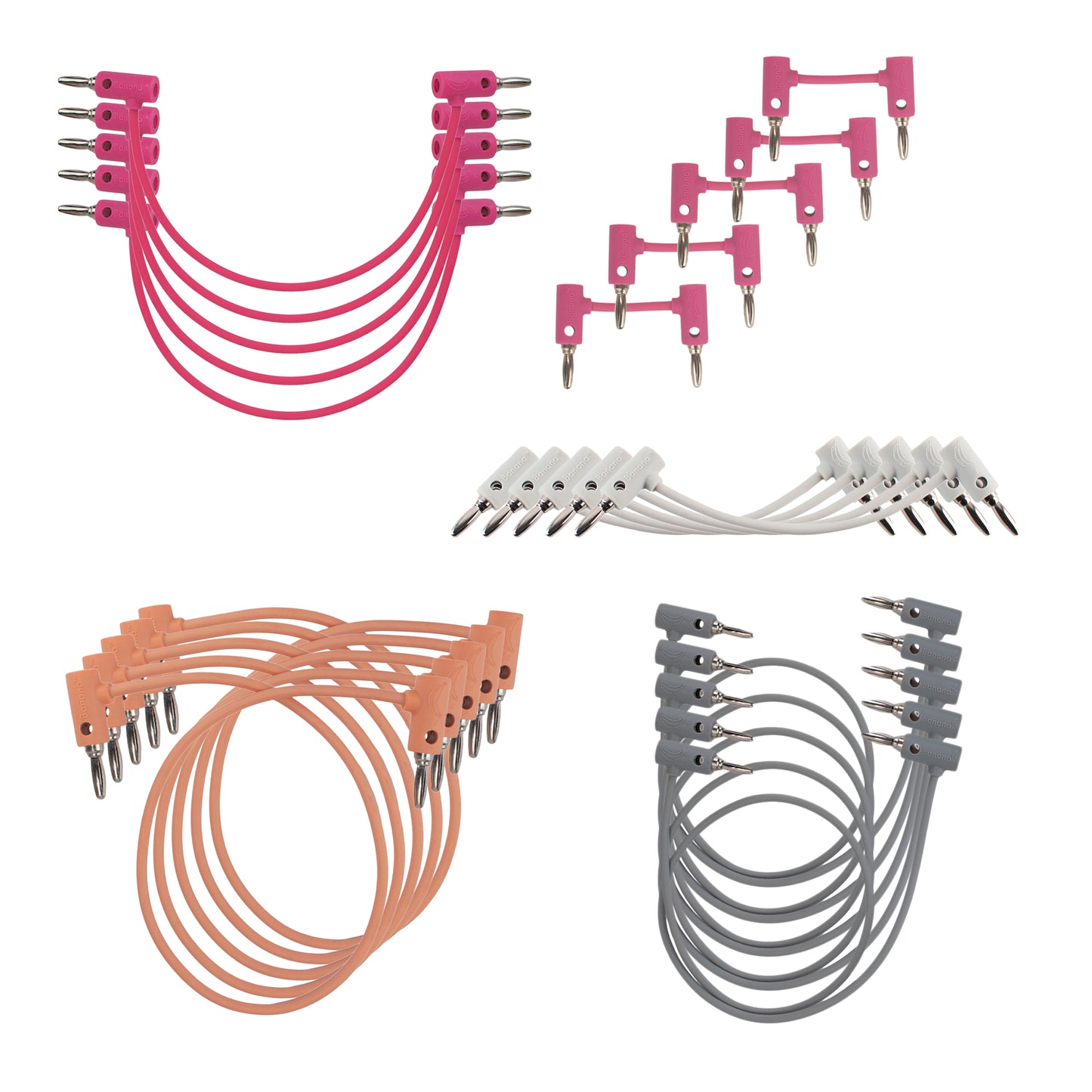 Banana Angle Patch Cables - 25 Pack (Short )