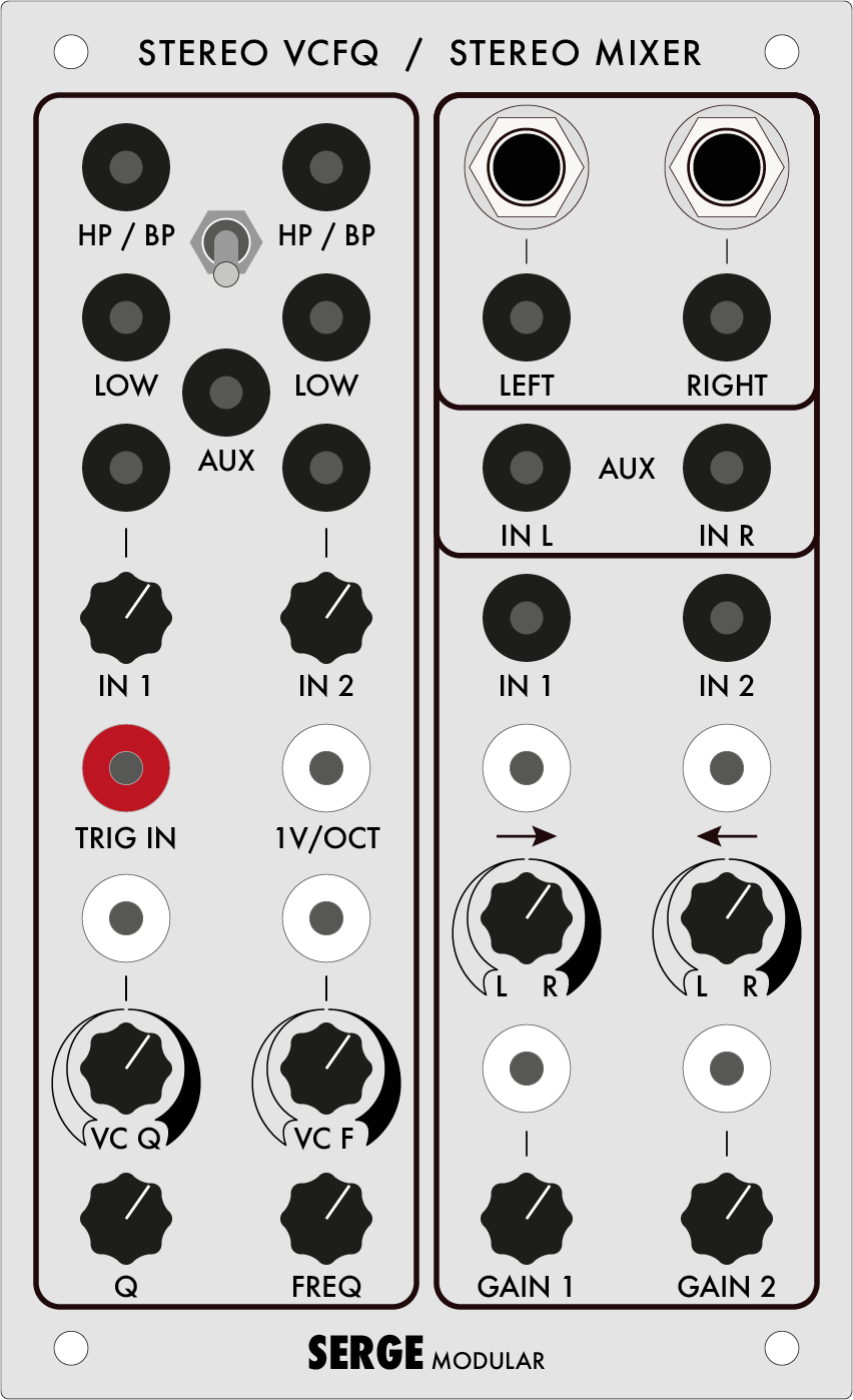 Serge Stereo Duo Stereo Variable Q Filter / Stereo Mixer