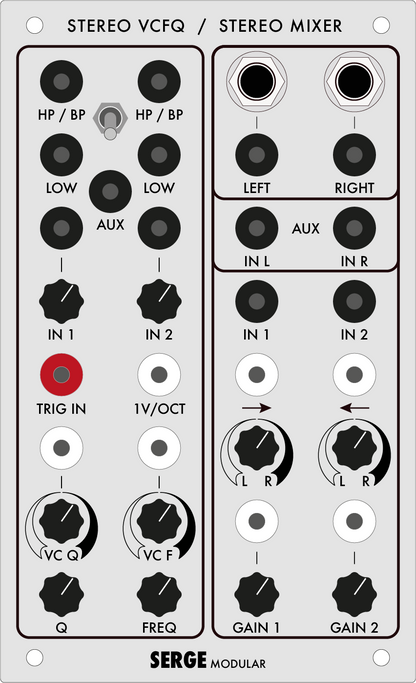 Serge Stereo Duo Stereo Variable Q Filter / Stereo Mixer