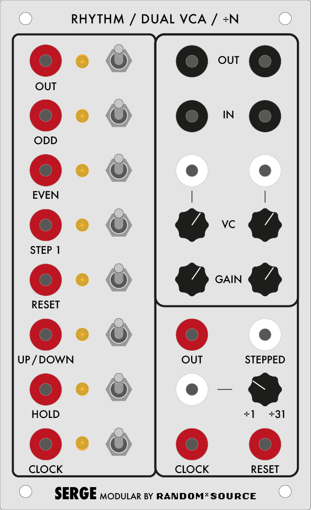 Rhythm / Dual VCA / Divide by N